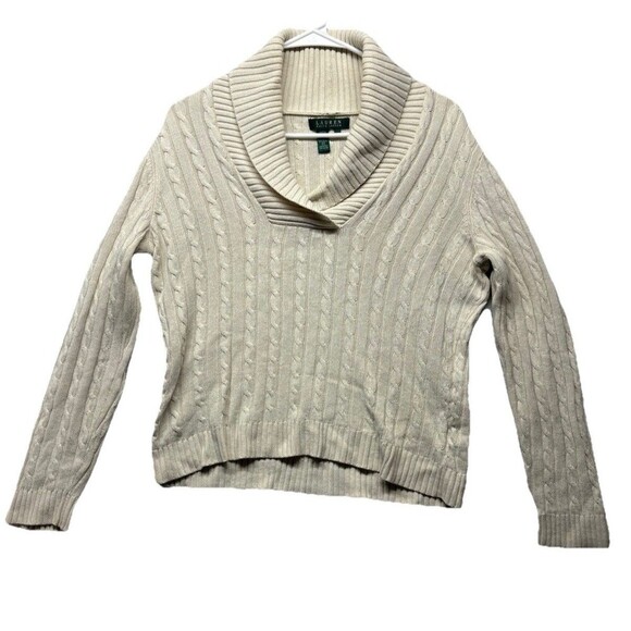 Lauren Ralph Lauren Sweaters - Lauren Ralph Lauren Womens Silk Cashmere Blend Cable Knit Pullover Sweater Med